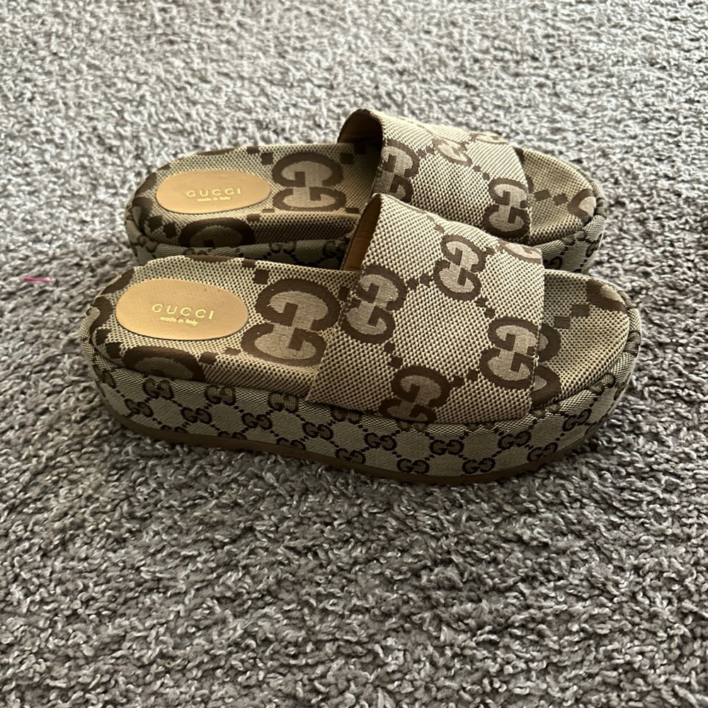 Gucci Brown Platform Sandals